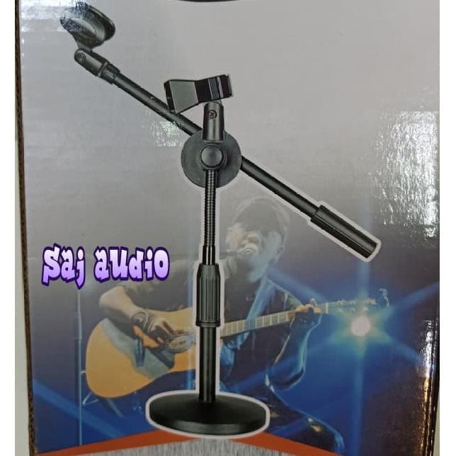 Stand Microphone Duduk Lantai-Meja-Mimbar-Podium Termasuk Penjepit Mic