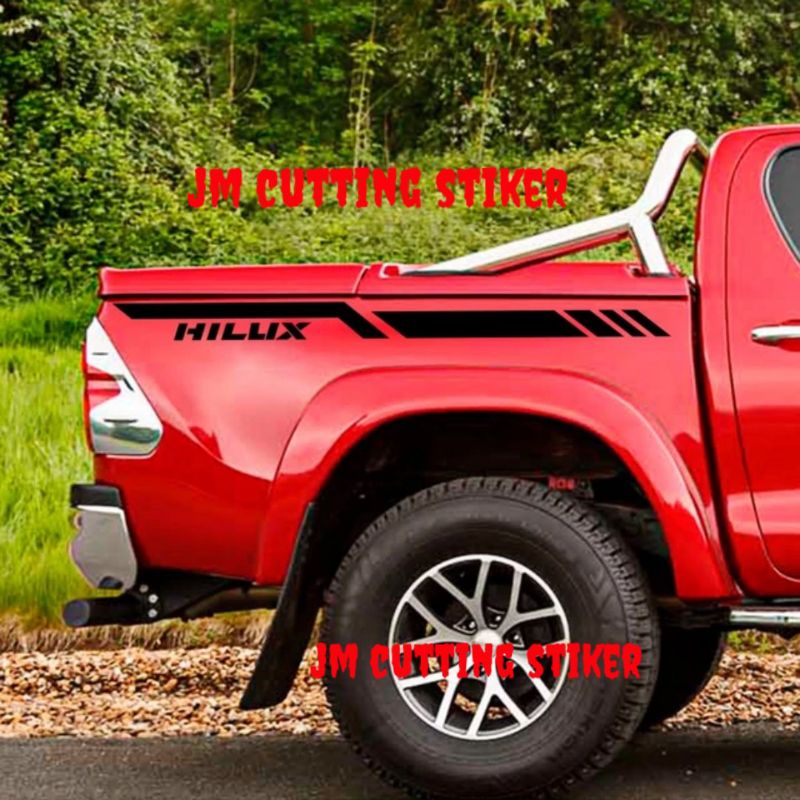 Stiker mobil hilux sticker striping list bak mobil hilux cutting stiker variasi body hilux