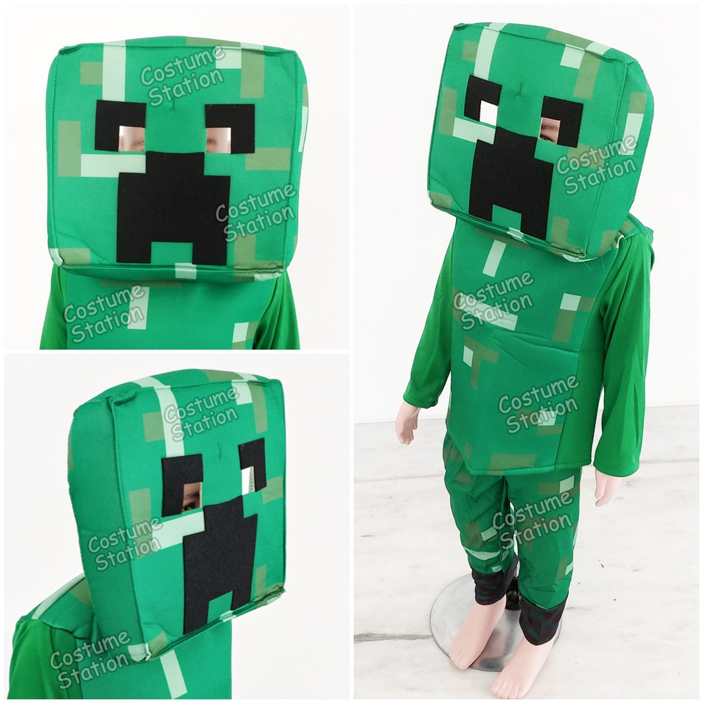 Kostum Minecraft Creeper / Costume Game Mainan anak