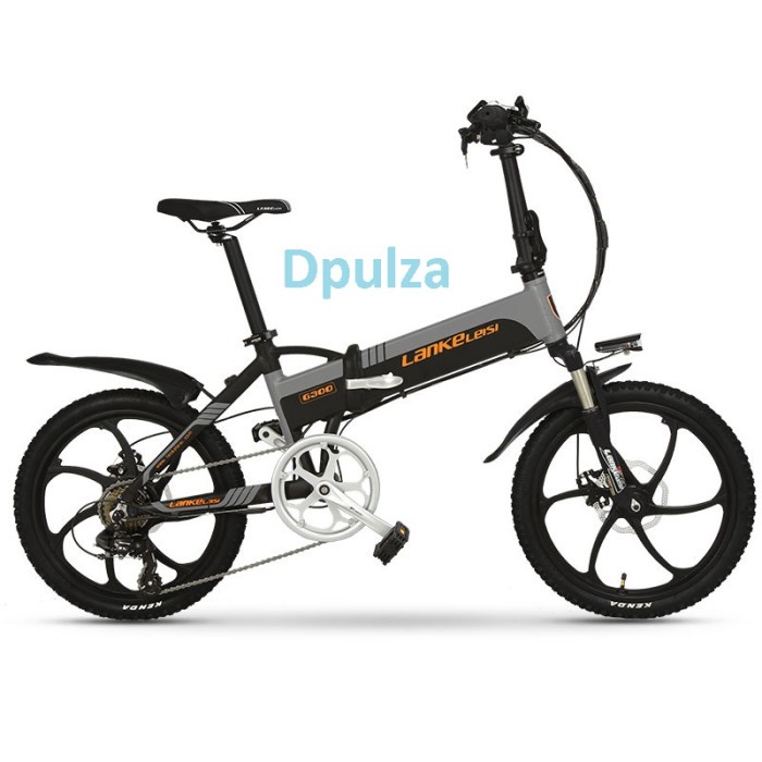 Sepeda Listrik Elektrik Ebike Moped Lipat Lankeleisi G300 - Black/Gray