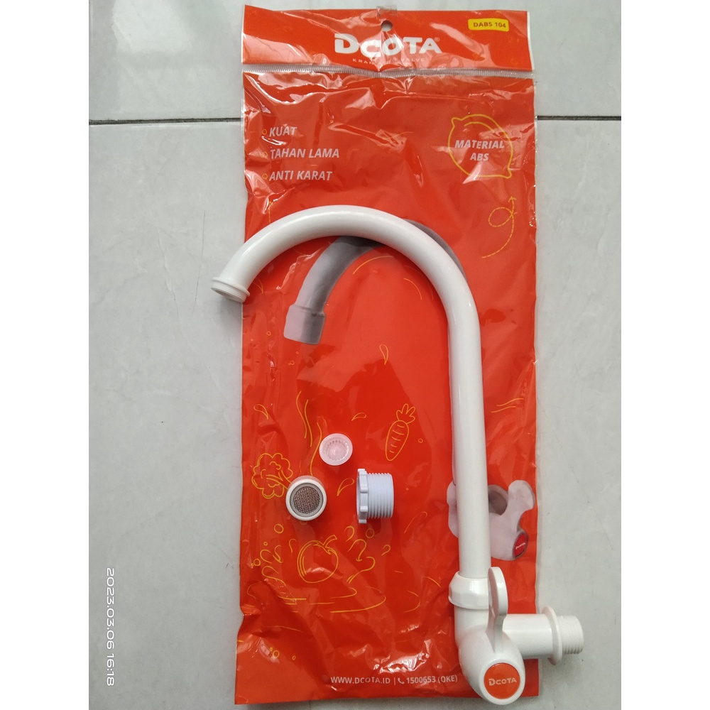 DCOTA DABS 104 Kran Angsa Plastik Keran Wastafel ABS Tembok Cuci Piring Wall Sink Tap 1/2&quot; 3/4&quot;