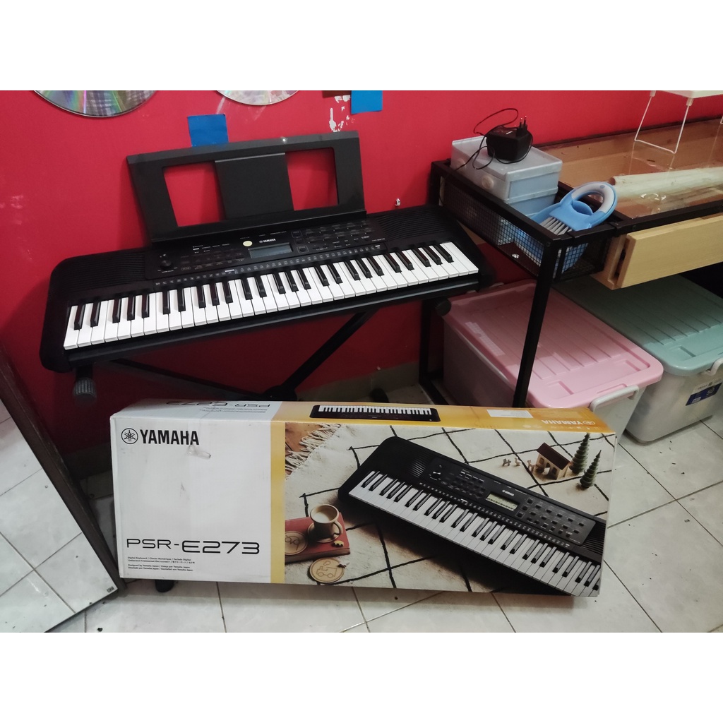 keyboard yamaha psr e273 bekas mulus stand include