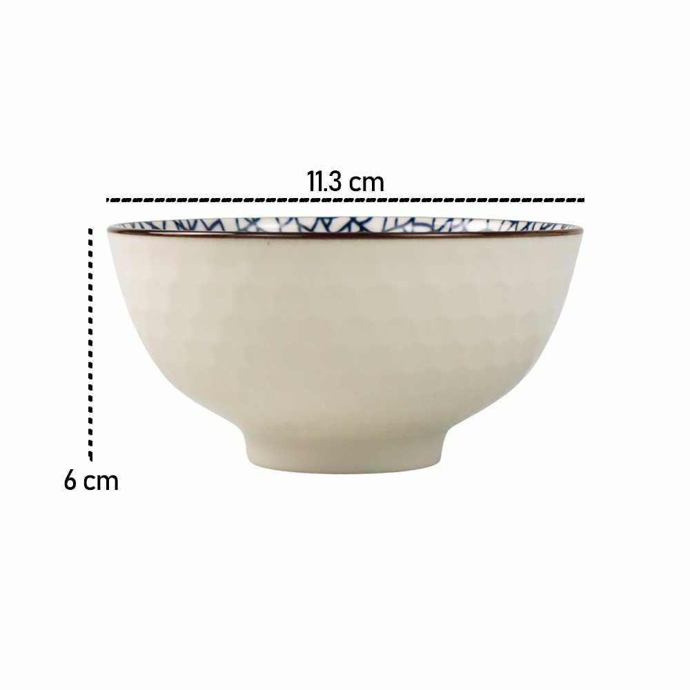 Mangkuk Keramik Bowl Japanese Style 4 PCS - TY-750 - White