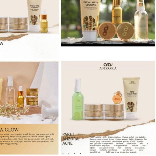 ☛ anzora - paket glow - paket acne - paket ads - anzora skincare ➹