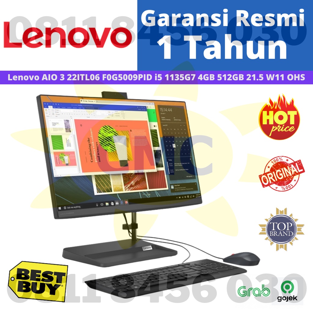 Lenovo AIO 3 22ITL06 F0G5009PID i5 1135G7 4GB 512GB 21.5 W11 OHS