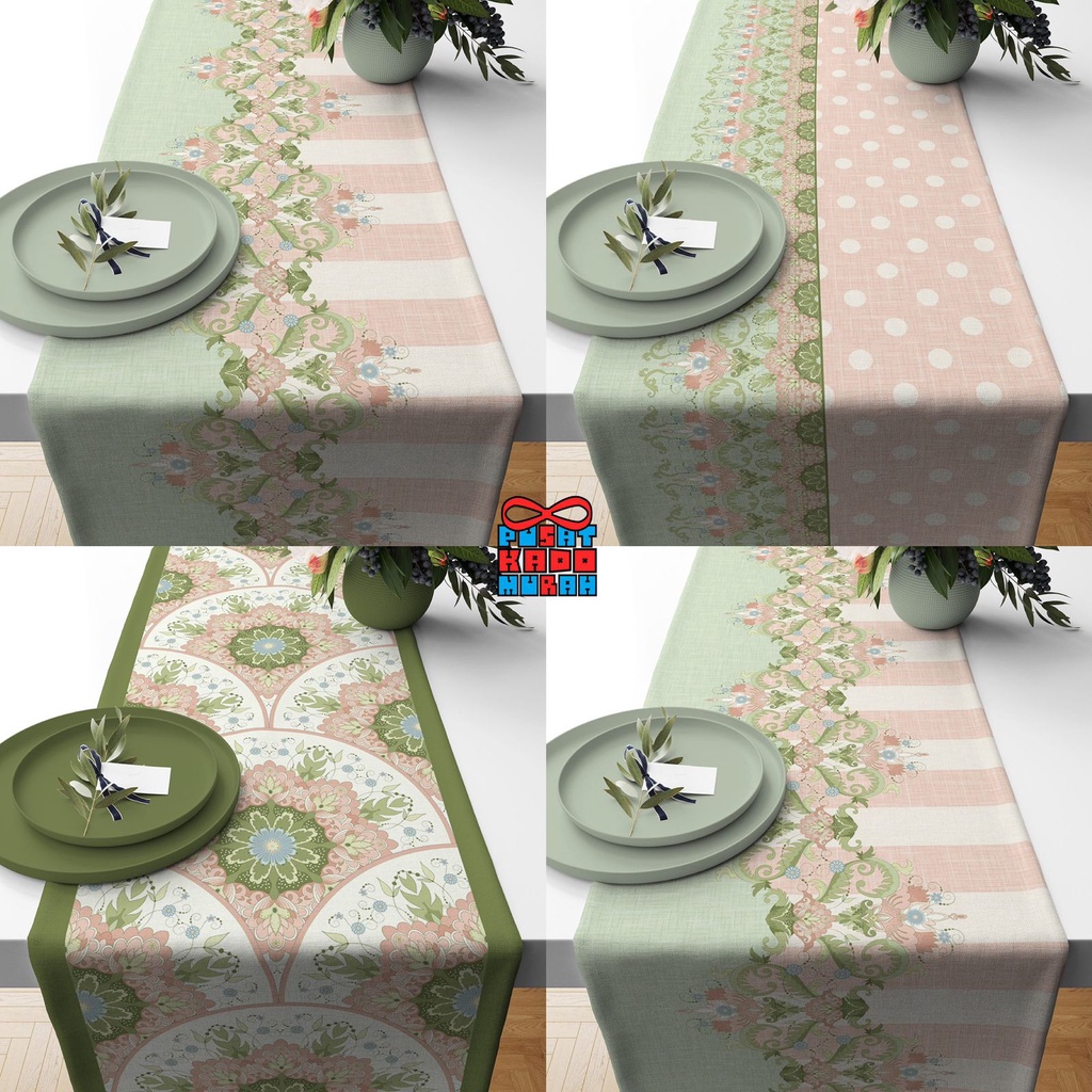 Table Runner Taplak Meja Print Motif Classic Beauty Bloom 140x40 dan 230x40 cm - Pusat Kado Murah