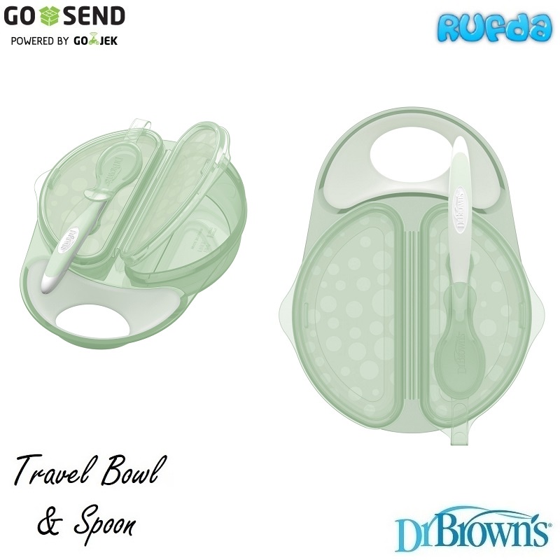 Dr Browns Travel Fresh Bowl and Spoon Set Mangkok Sendok Makan Bayi