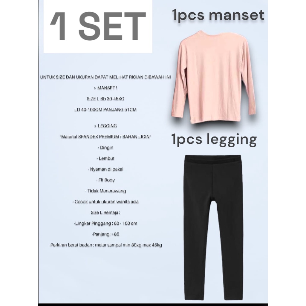 SET MANSET + LEGGING WANITA pakaian MUSLIM pakaian RENANG set OLAHRAGA set SENAM