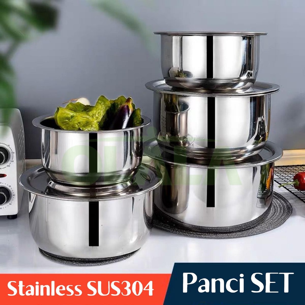 PANCI SET 5 SUSUN TUTUP STAINLESS STEEL OLL-CH4612