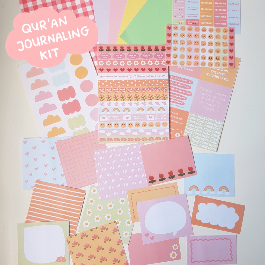 

Qur'an Journaling Kit 42 pcs I Journal Kit Pastel Aesthetic Ilustrasi Original by Hijabi Rockstars