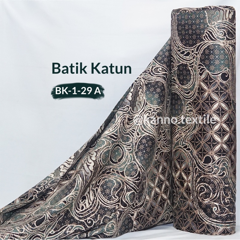 KAIN BATIK KATUN HALUS PRIMISIMA BK-1-29 MOTIF ABSTRAK WARNA HIJAU/UNGU