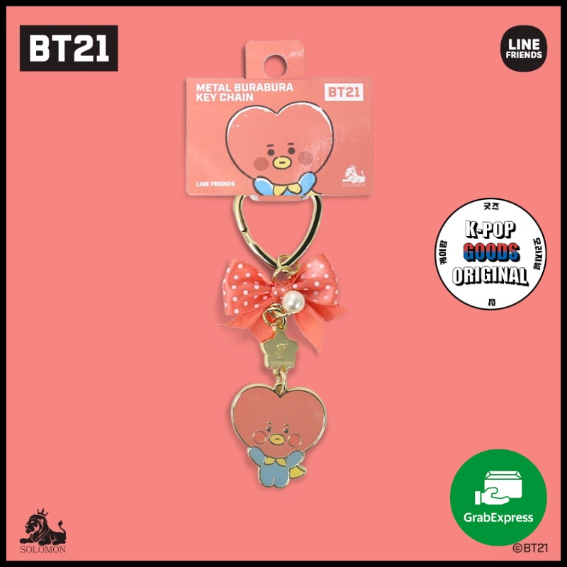 OFFICIAL BTS X BT21 Bura Bura Keychain Ver.2 / Gantungan Kunci BT21 Official