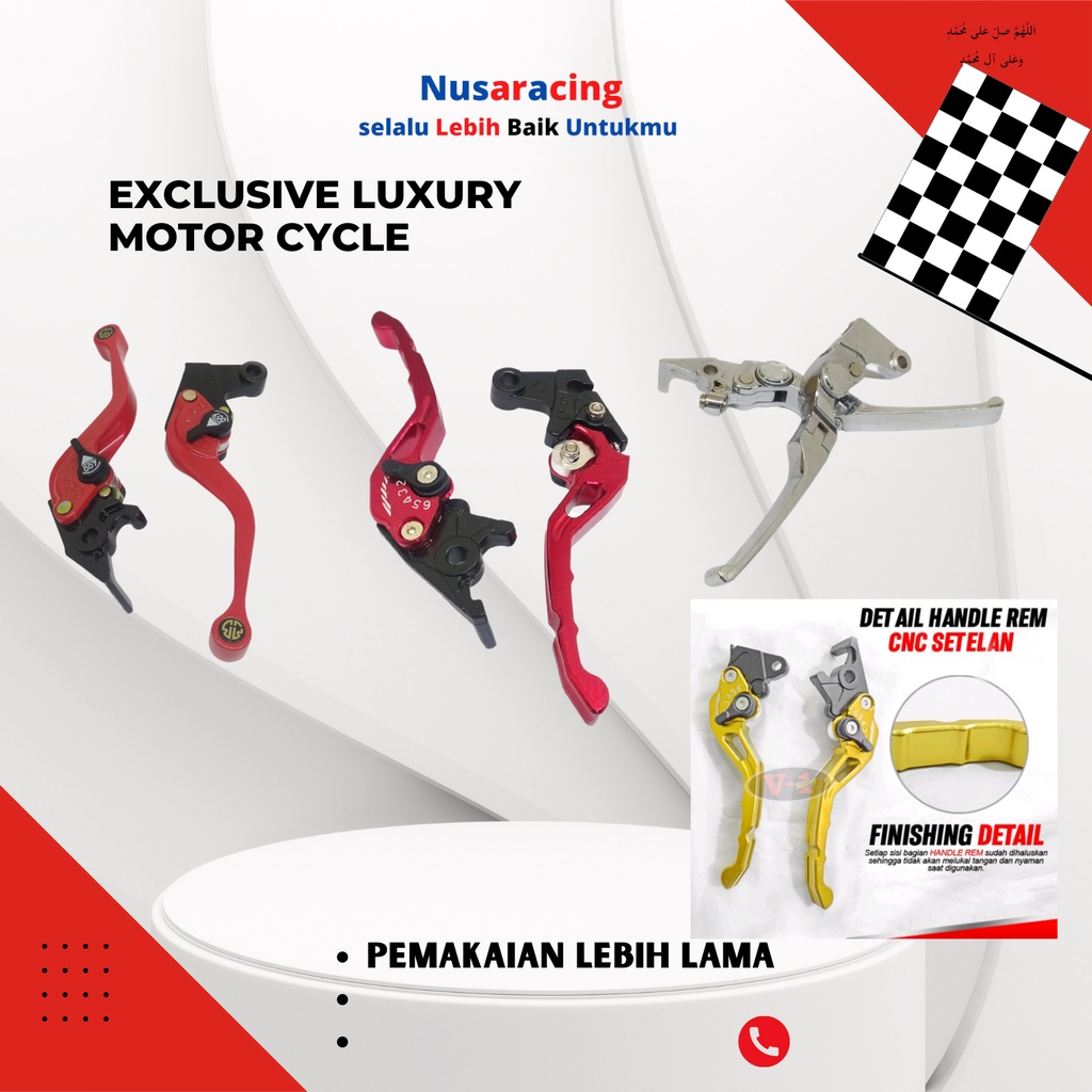 Handle Rem Set Kiri Kanan Satria Fu Tiger CB 150 R stelan merah dan kuning SILVER