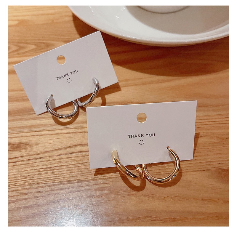 Metal C-shaped Circle Hoop Earring Women 2021 New Anting Hoop Korea (Takota 061)