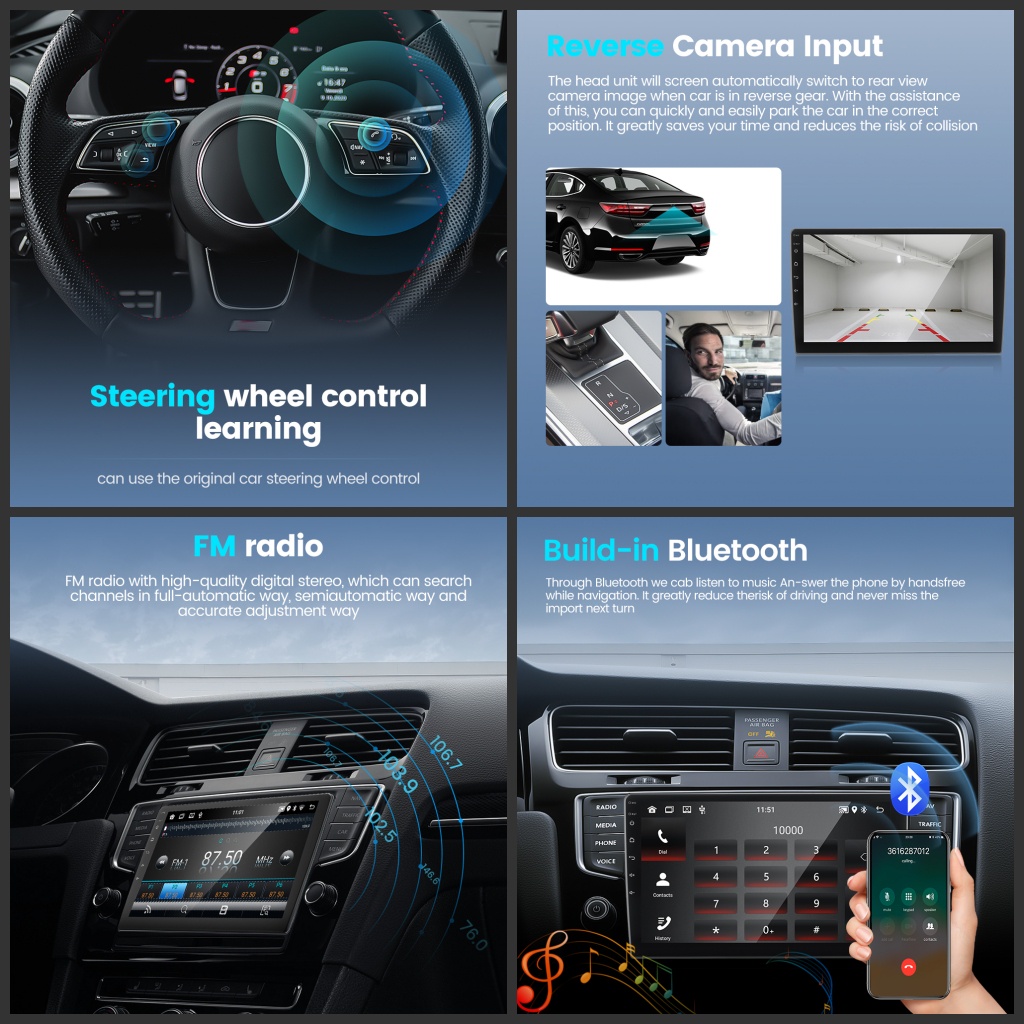 Car Radio Mobil Navigasi 4G + 32G Android12 Head Unit 7/9/10 Inci IPS Lapisan Layar Sentuh 25 tema untuk TOYOTA Daihatsu Mitsubishi HONDA SUZUKI Hyundai NISSAN  Dukungan WiFi/GPS/youtube