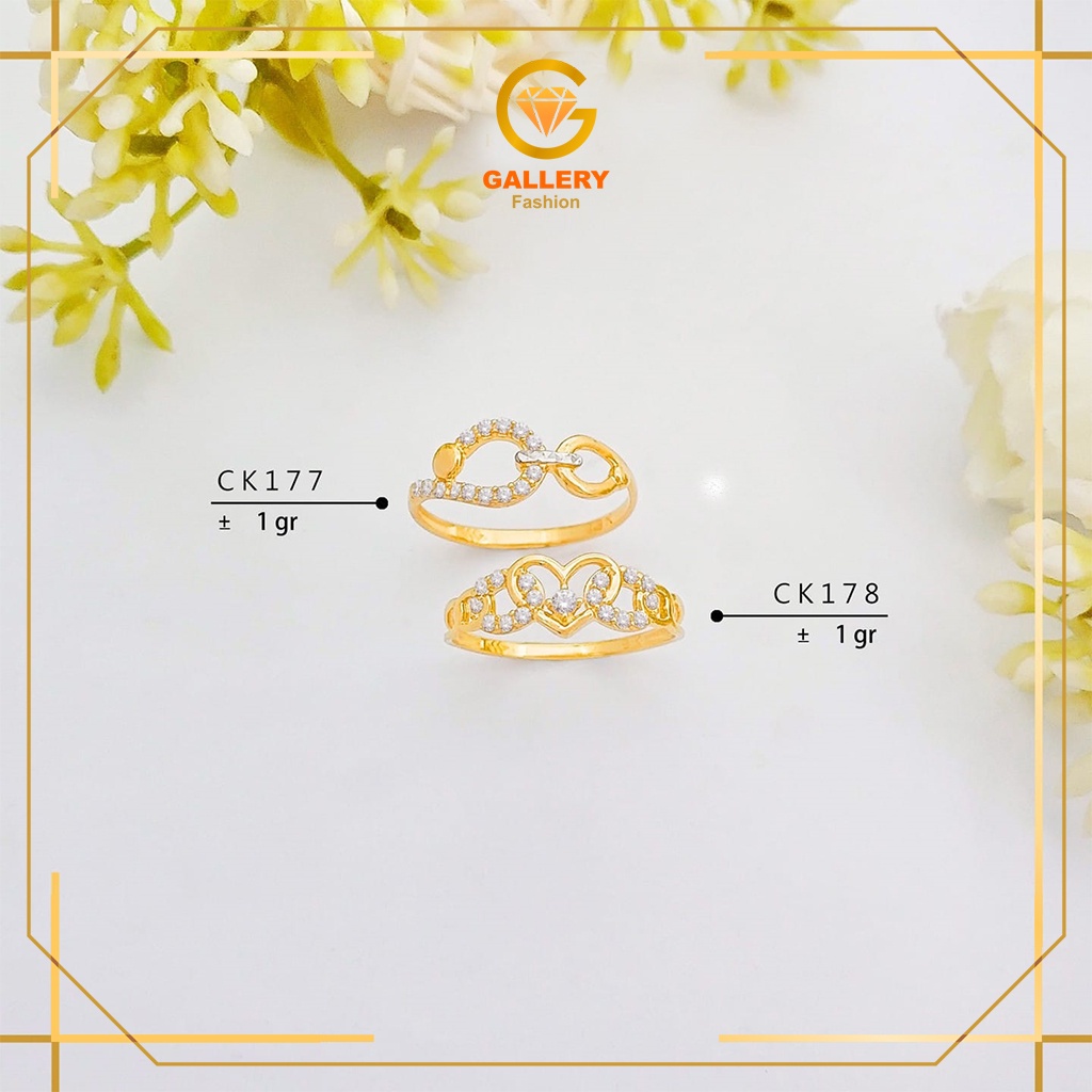 CINCIN EMAS ASLI KADAR 300 (6K) DAN 375 (8K) MODEL CROWN LOVE KODE CK 177 CK 178
