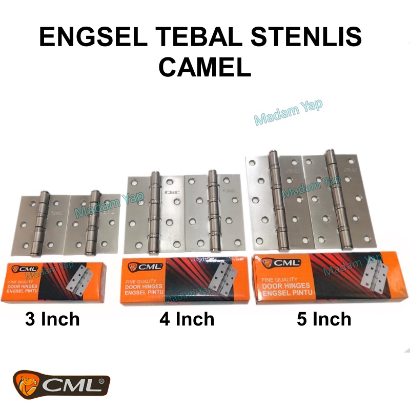 Engsel Tebal Stainles 4&quot; Inch Bagus / Pintu Jendela Silver Stenlis