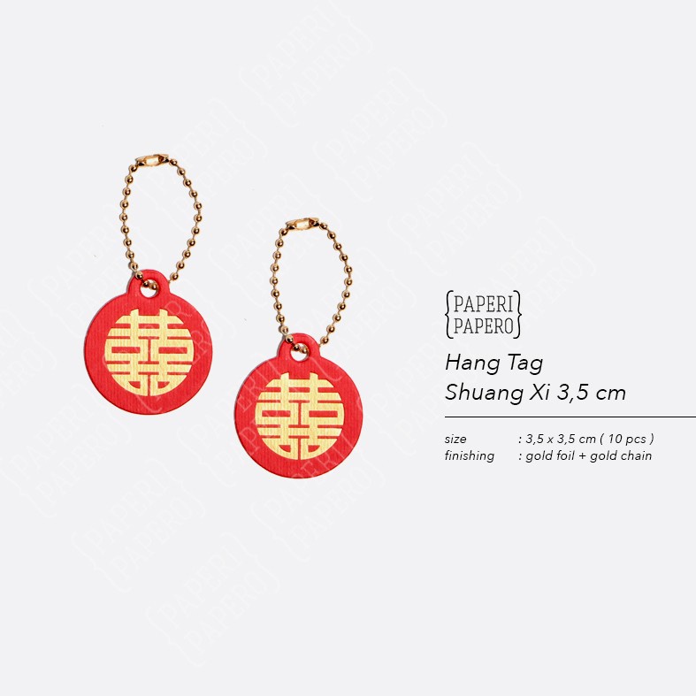 

Hang Tag Shuang Xi 3.5 cm - Double Happiness Wedding Sangjit (10 pcs)
