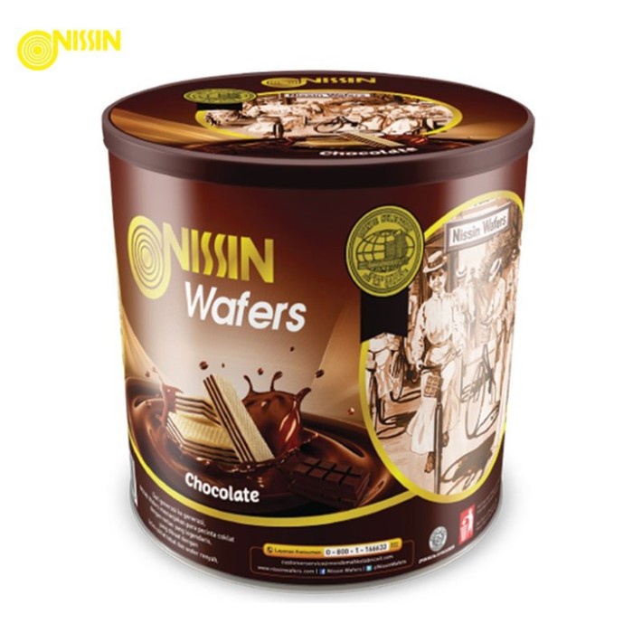 

NISSIN Wafer Coklat kaleng 570gr kue renyah garing enak murah - Coklat