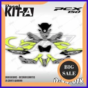 Decal Honda Pcx 160 full body custom design MOTIF ABSTRAK HIJAU SILVER D-Y4-018 1M4R23 tools