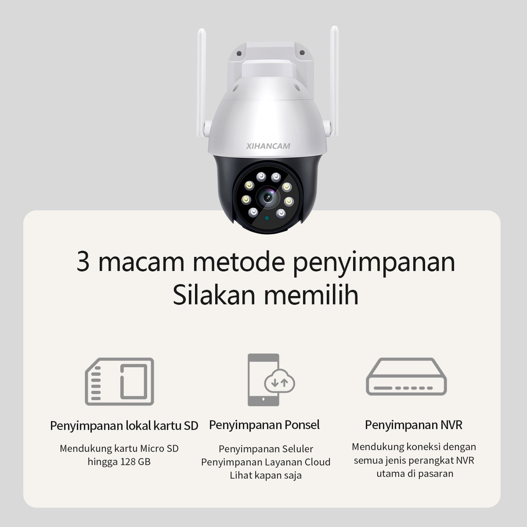 XIHANCAM FULL HD 2.5K IP Camera CCTV Outdoor Wifi Tahan Air 360 Derajat PTZ Kamera CCTV Wifi Outdoor Waterproof Smart CCTV Wireless Kamera Pengintai Infrared Lampu CCTV Kamera Jarak Jauh Lewat HP Onvif NVR/DVR COD