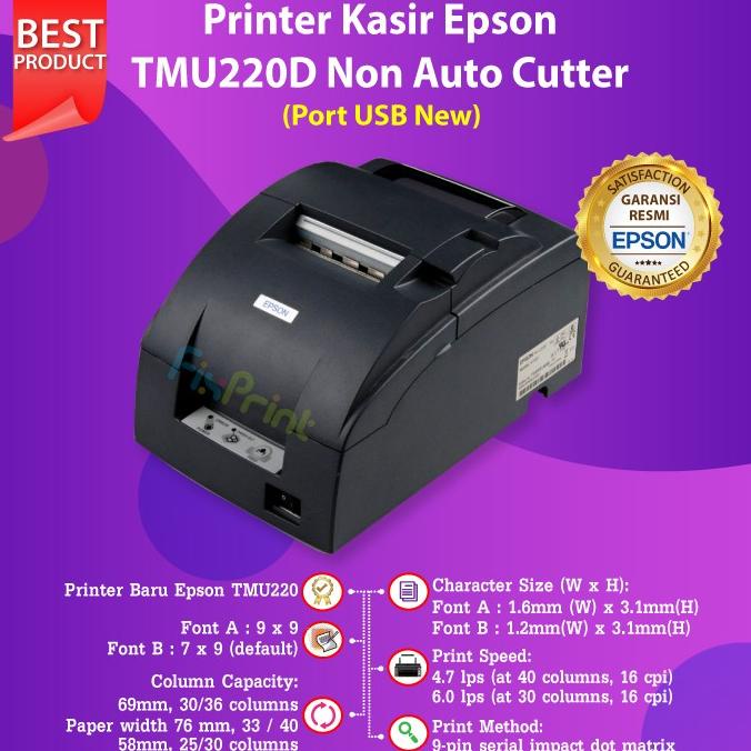 

PRINTER POS STRUK DOT MATRIX EPSON TMU 220D TM-U220 D GARANSI RESMI
