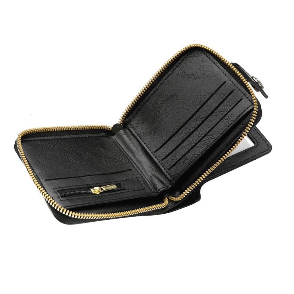 DOMPET LIPAT WANITA MINI REMAJA KEKINIAN BATAM CEWEK IMPORT KULIT HITAM WA650B5 BRANDED PREMIUM ORIGINAL SLOT KARTU ZALITA RESLETING UANG MURAH KOIN PENDEK KOREA