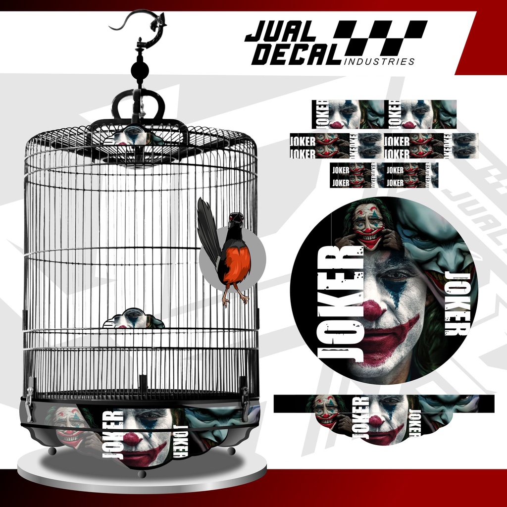 Stiker Sangkar Murai JOKER FACE Decal Tebok Kandang Burung Variasi
