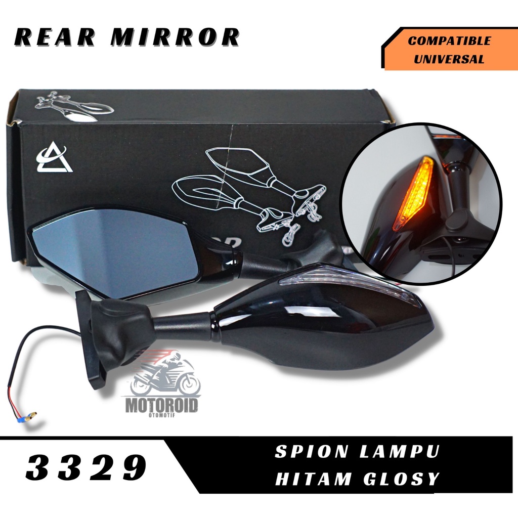 Spion R15 Lampu New Black Glossy fairing sen lampu moge