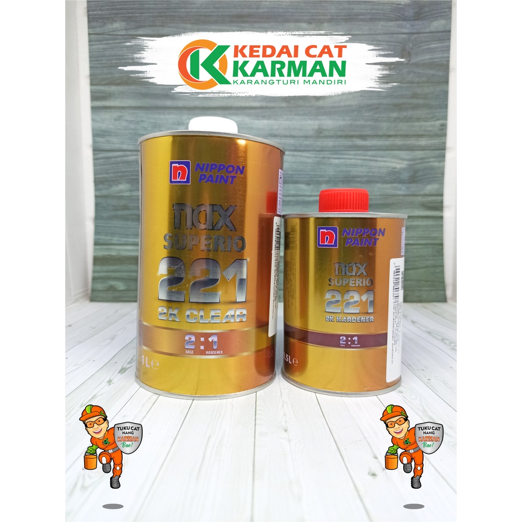 CLEAR COAT / CLEAR / PERNIS NIPPON PAINT NAX SUPERIO 221 2:1 1,5L PELINDUNG CAT MOBIL MOTOR BESI