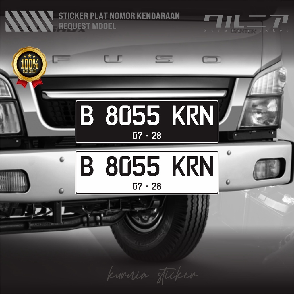 Sticker Cutting Plat Nomor Kendaraan Mobil & Motor | Free Nama Kecil