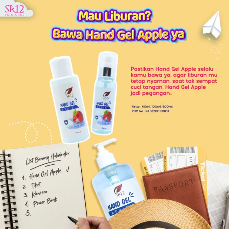 PROMO HAND SANITIZER GEL APPLE SR12 BPOM ORIGINAL / HS  AMAN BERBPOM / THE NEW NORMAL (Kemasan Lama)