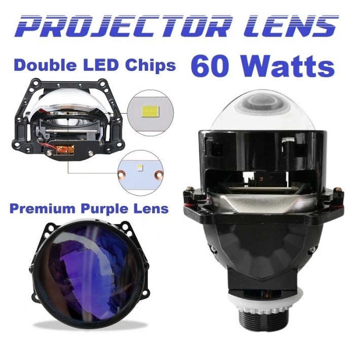 LENSA LAMPU LED PROJECTOR PROJIE BILED 3 INCHI MOTOR MOBIL VINYX P35