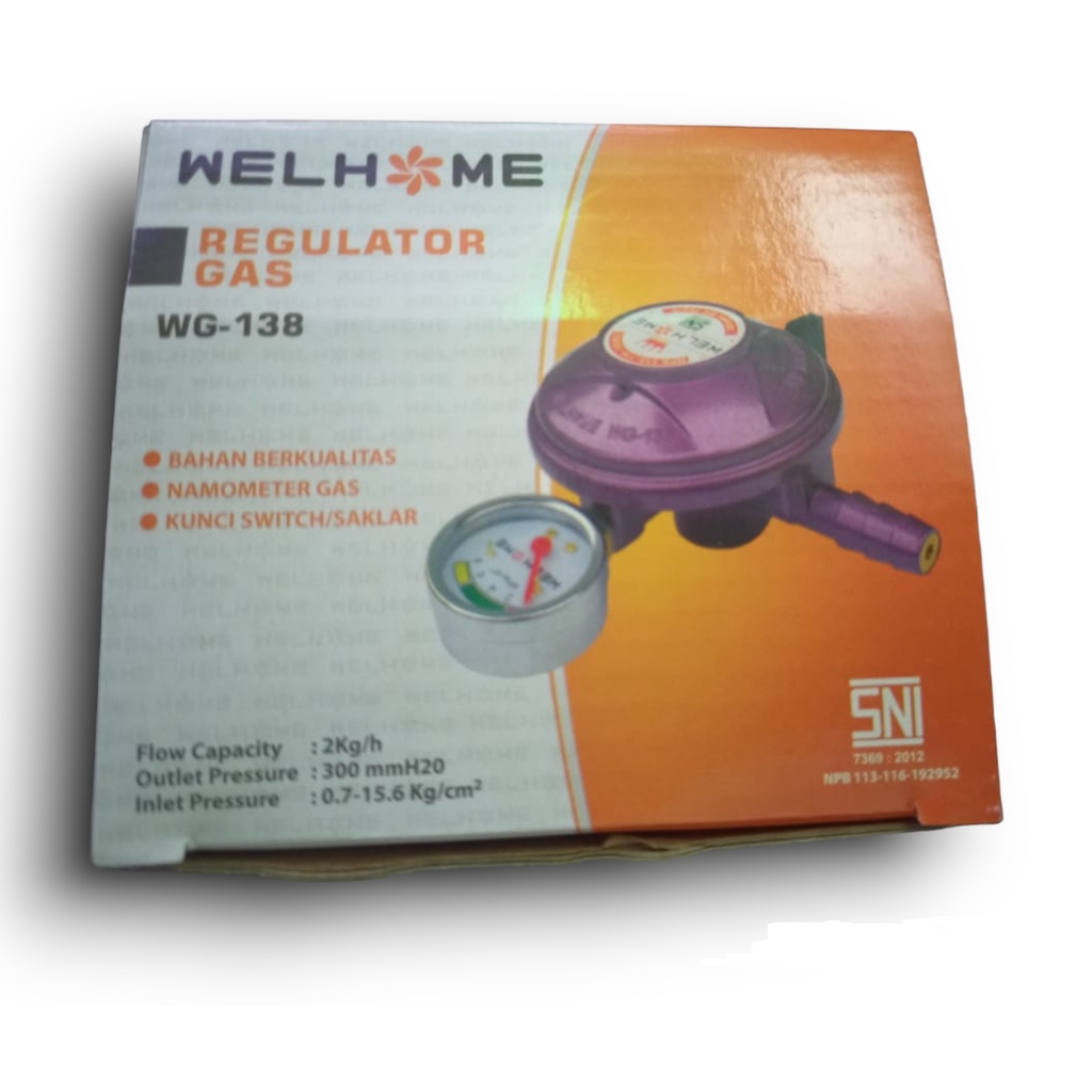 Kepala Gas Welhome WG-118 / WG - 138 Regulator Gas SNI