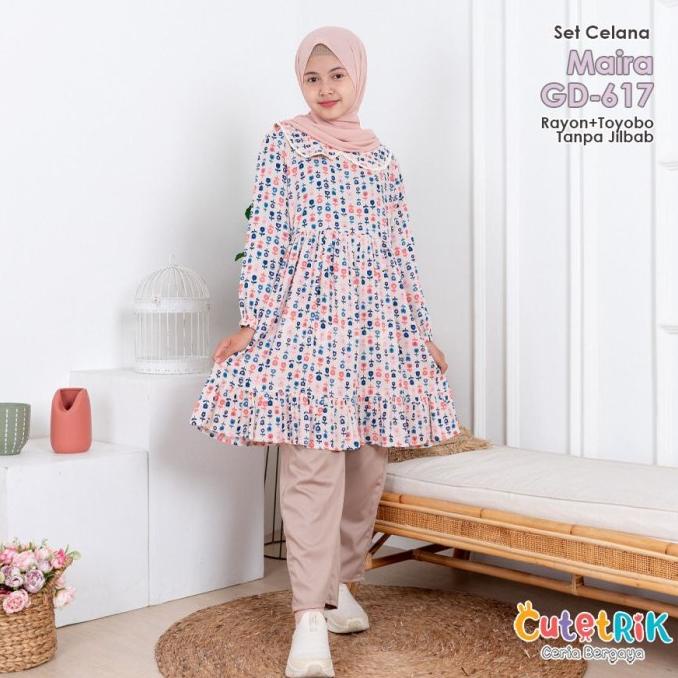 Setelan muslim anak / set celana muslim / setelan maira cutetrik