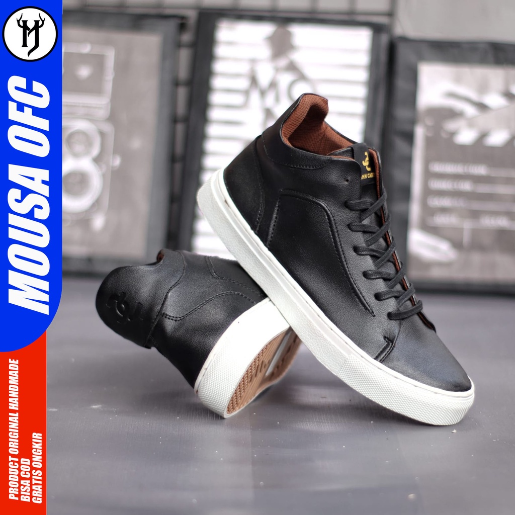 Sepatu Kasual Formal Sneakers Sepatu Casual Boots Pria Full Black Mousa Tinggy