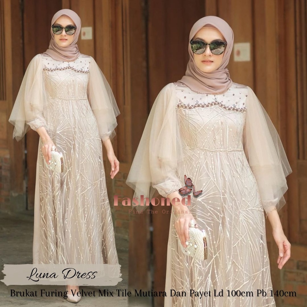 Luna Dress Brukat Muslim Jumbo XXXL Ld 120CM Ld 110CM Ld 100CM Brokat Lucia Dress Calista Maxi Premium Kondangan Kekinian Terbaru Lebaran Grosir Dres Pesta Tunagan Lamaran Pernikahan Resepsi Wisuda Seragaman Baju Lebaran Gaun Pesta Murah Konveksi Sage