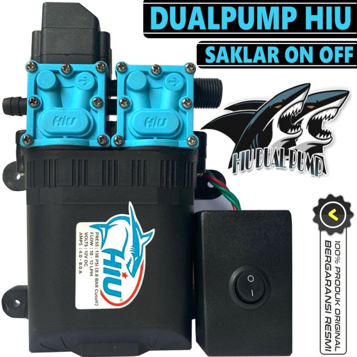 POMPA HIU DC 12V HIU DUAL PUMP SUDAH OTOMATIS HIGH PRESSURE