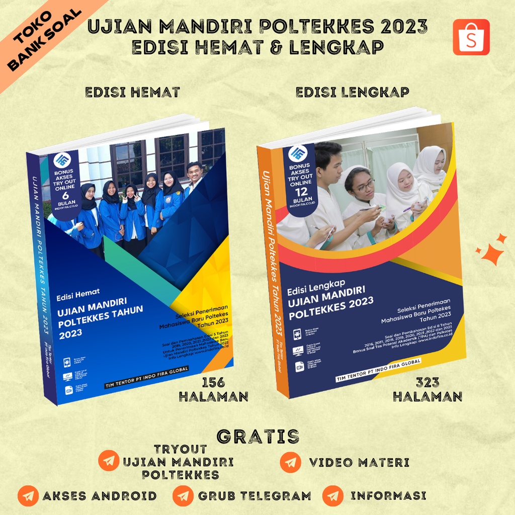 (New) Buku UJIAN MANDIRI POLTEKKES 2024 (Edisi Lengkap & Edisi Hemat) + Gratis Akses Online