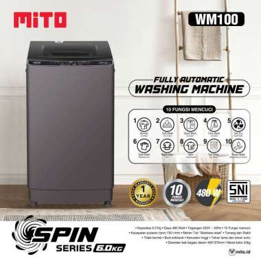 MITO Mesin Cuci Otomatis WM100 (6 Kg) | Washing Machine WM-100