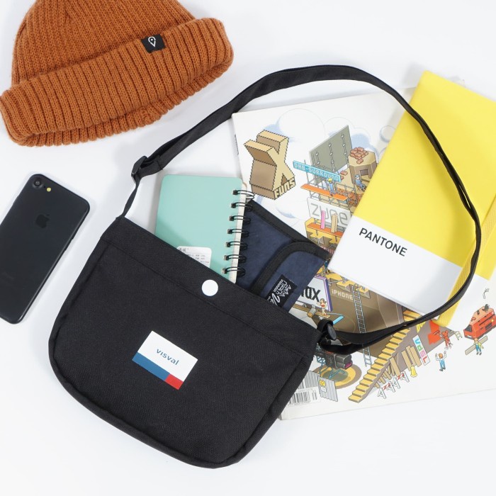 Sling Bag Maru Black Visval - Tas Selempang