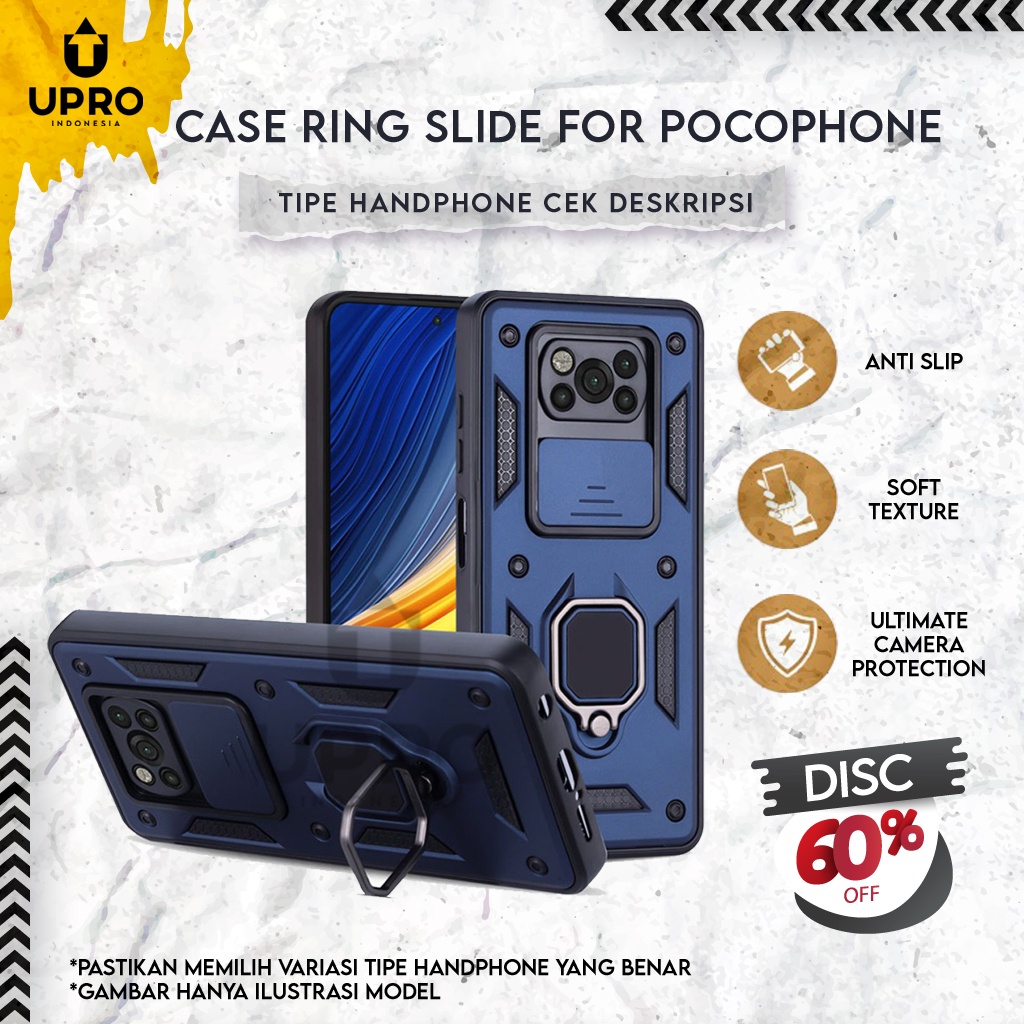 Case Hardcase POCO M3 Ring Slide Camera Hybrid
