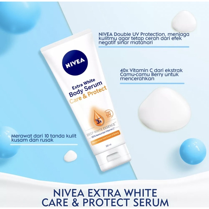 Nivea Body Serum Instant Glow | Night Nourish | Extra White Radiant &amp; Smooth | Anti age 180ml