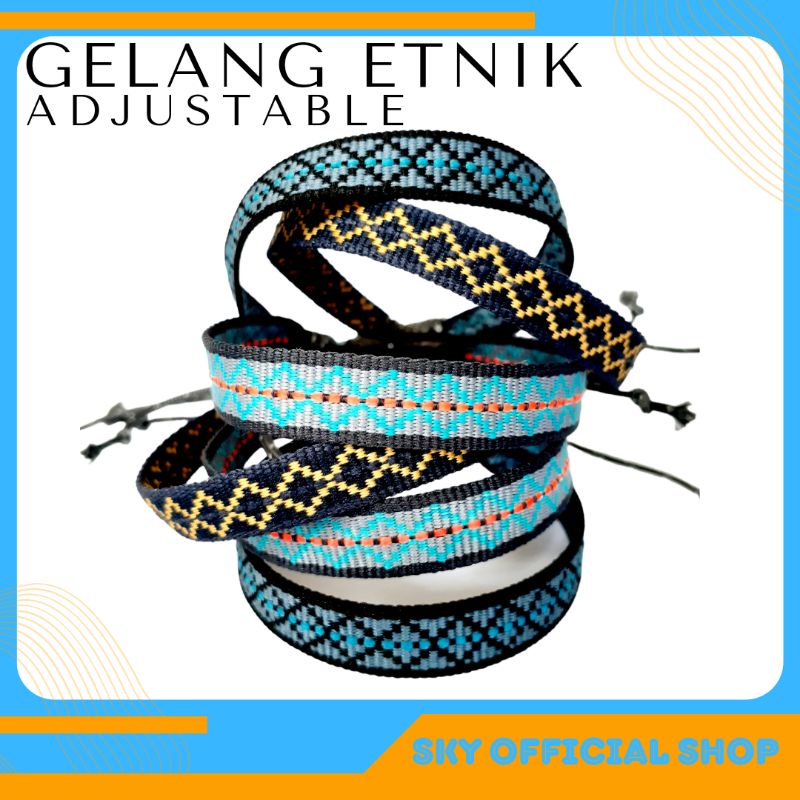 Gelang Tenun Tali Gaya Bohemian Adjustable Etnik Vintage Pria Dan Wanita 1cm