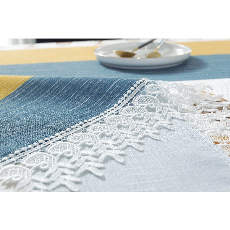 Nordic Table Cloth / Taplak Meja Makan Velvet Anti Panas Renda Tebal Motif