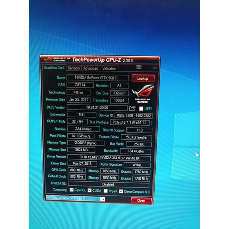 Vga Card Msi Twinfrozrii Dual Fan Nvidia Geforce Gtx 560 Ti 1 Gb 256 Bit Ddr5 Mantap Terbaru Murah
