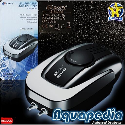 Terlaris Aerator Resun Air-4000 Pompa Udara Aerator Quality Aquarium Air Pump