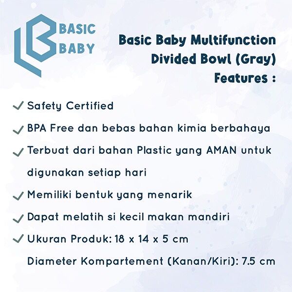 Basic Baby Multifuction Divided Bowl / Perlengkapan Makan MPASI