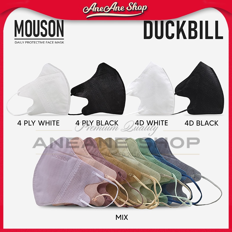 Masker Mouson Duckbill Garis Embos 4ply Isi 50 Masker Non Medis Sekali Pakai 4 Ply Embos Mouson