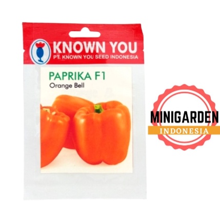 BENIH PAPRIKA ORANGE BELL PACK KECIL 15BIJI bibit tanaman sweet pepper